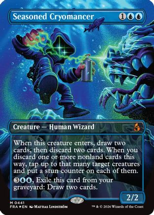 Seasoned Cryomancer (Borderless) (0441)  [Foil]  (FRA-441) - [Reality Fracture]