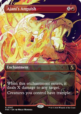 Ajani's Anguish (Borderless)  [Foil]  (FRA-367) - [Reality Fracture]