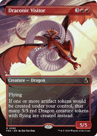 Draconic Visitor (Borderless)  [Foil]  (FRA-368) - [Reality Fracture]
