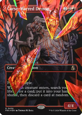 Curse-Marred Demon (Borderless) (Facet Foil)  [Foil]  (FRA-456) - [Reality Fracture]