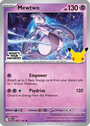 Mewtwo - 063/128 (What's Your Favorite Stamp) - (63/128) Holofoil [Miscellaneous Cards & Products]