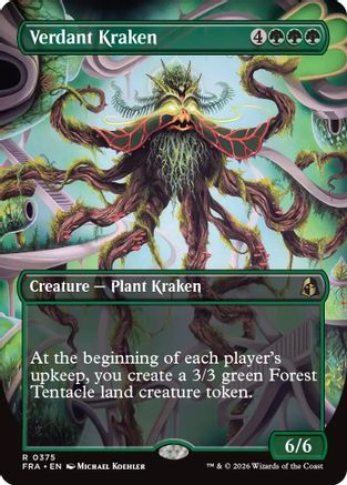 Verdant Kraken (Borderless)  [Foil]  (FRA-375) - [Reality Fracture]