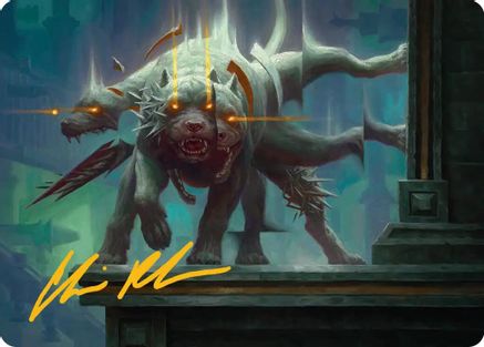 Flickering Hound Art Card (2/54) (Gold-Stamped Signature)  (ASFRA-002) - [Art Series: Reality Fracture]