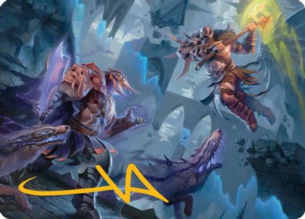 Garruk, Veiled Butcher // Garruk, Curse Breaker Art Card (Gold-Stamped Signature)  (ASFRA-032) - [Art Series: Reality Fracture]