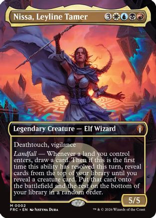 Nissa, Leyline Tamer (Borderless)  [Foil]  (-002) - [Commander: Reality Fracture]