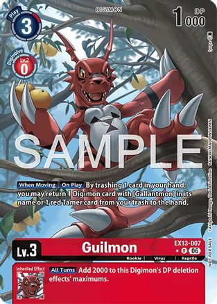 Guilmon (Extended Art) (EX13-007) - [Chivalrous XIII] Foil