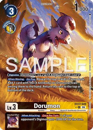 Dorumon (Extended Art) (EX13-049) - [Chivalrous XIII] Foil