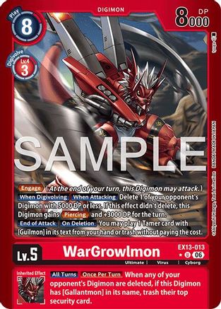 WarGrowlmon (Limited Foil) (EX13-013) - [Chivalrous XIII] Foil