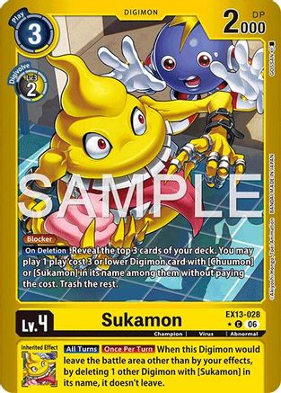 Sukamon (Limited Foil) (EX13-028) - [Chivalrous XIII] Foil