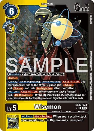 Wisemon (Limited Foil) (EX13-034) - [Chivalrous XIII] Foil
