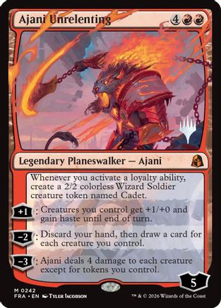 Ajani Unrelenting  [Foil]  (PPFRA-242) - [Promo Pack: Reality Fracture]