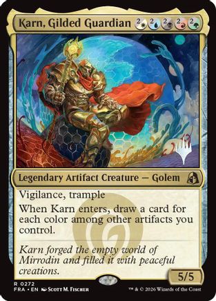 Karn, Gilded Guardian  [Foil]  (PPFRA-272) - [Promo Pack: Reality Fracture]
