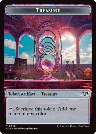 Treasure // Clue Token Double-Sided Token  [Foil]  (SOS-12 // 14) - [Secrets of Strixhaven]