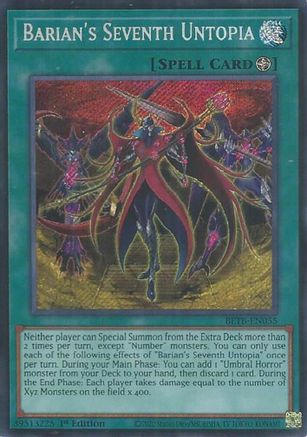 Barian's Seventh Untopia [BETB-EN055] - Beyond the Brave 1st Edition - Secret Rare