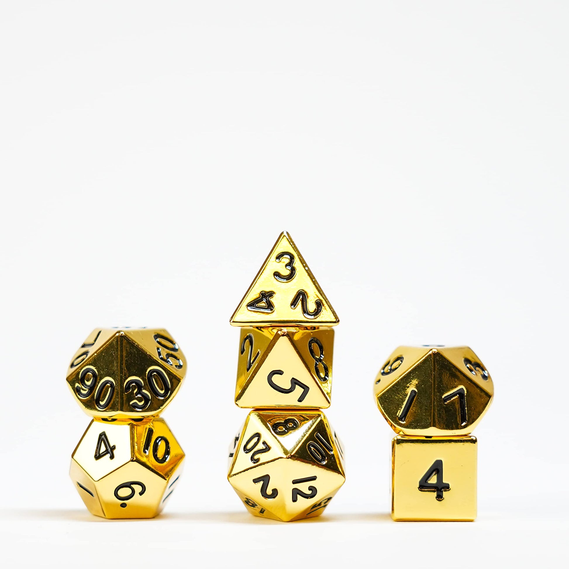 METAL 7 DICE SET GOLD 16MM - Trinity Hobby