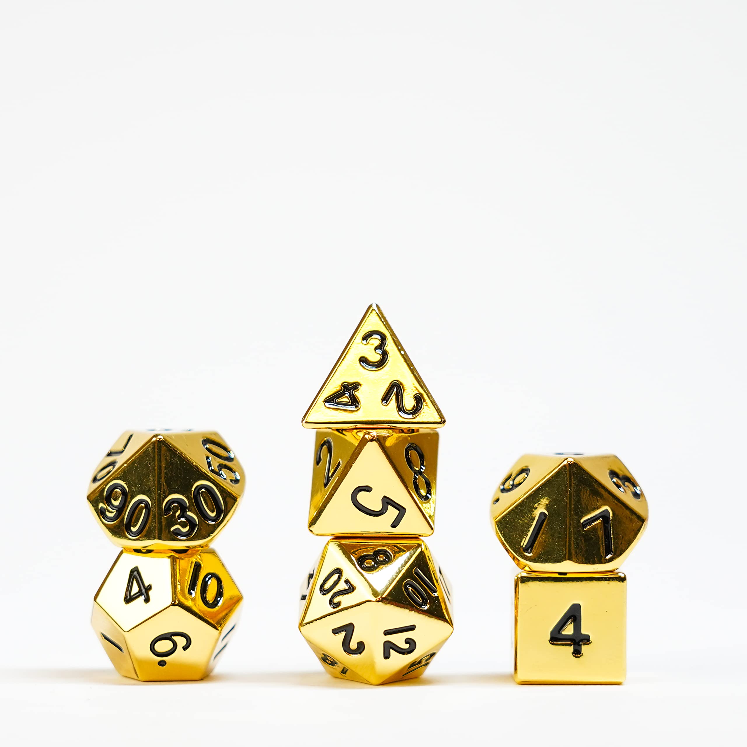 METAL 7 DICE SET GOLD 16MM - Trinity Hobby