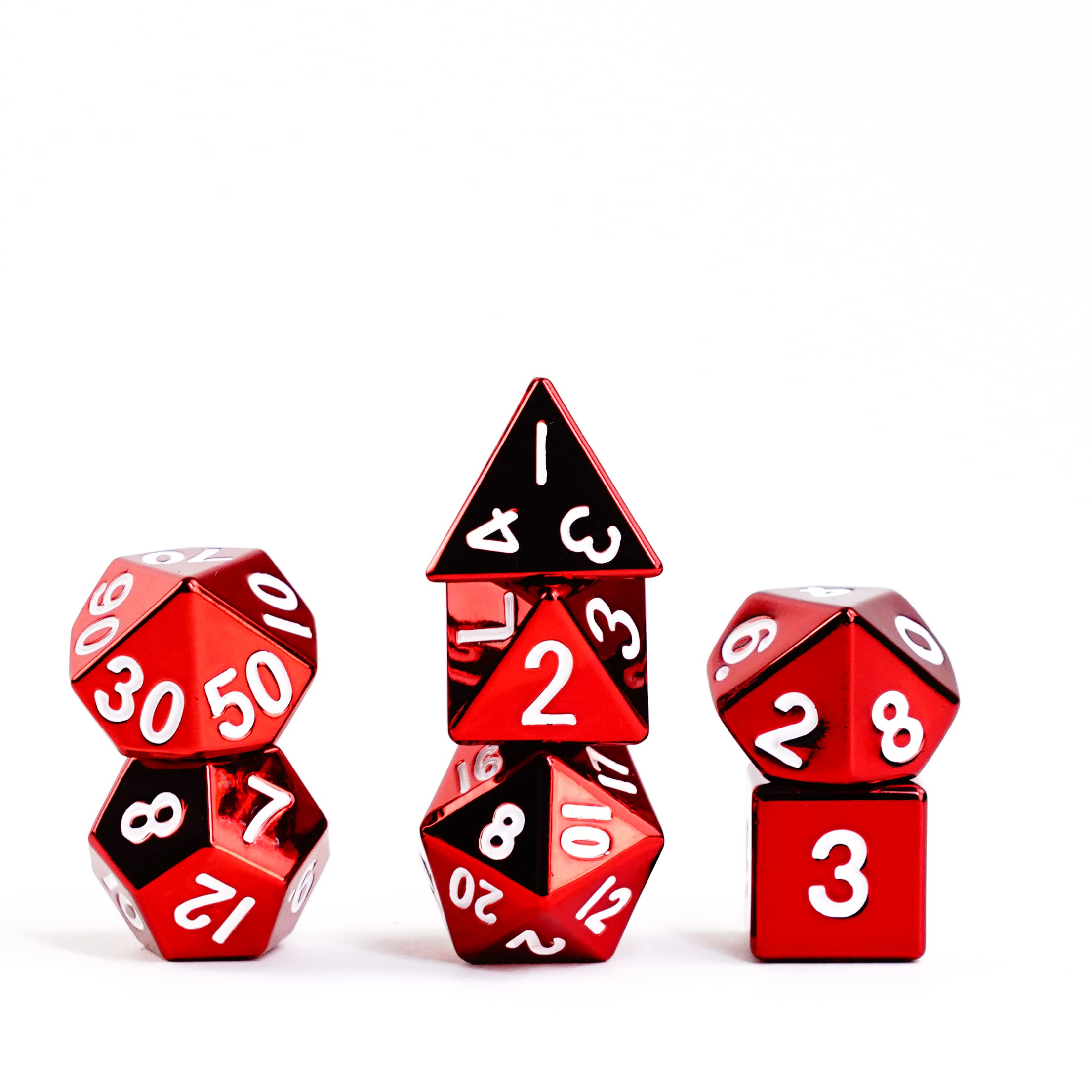 METAL 7 DICE SET RED 16MM - Trinity Hobby