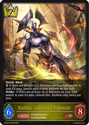 Radiel, Valorous Enforcer (BP19-021EN) - BP19 Eightfold Retribution