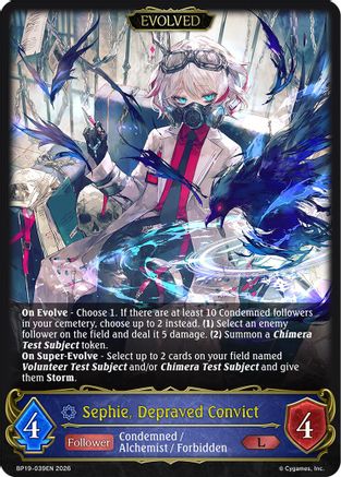 Sephie, Depraved Convict (Evolved) (BP19-039EN) - BP19 Eightfold Retribution
