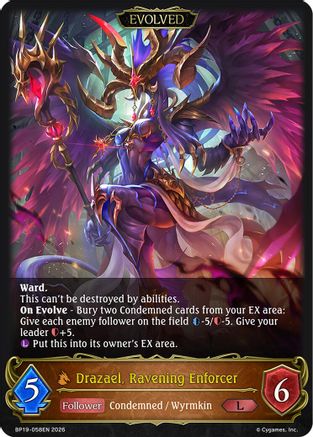 Drazael, Ravening Enforcer (Evolved) (BP19-058EN) - BP19 Eightfold Retribution