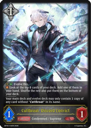 Cutthroat, Discord Convict (BP19-110EN) - BP19 Eightfold Retribution