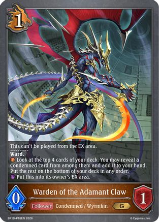 Warden of the Adamant Claw - P16EN (Foil) (BP19-P16EN) - BP19 Eightfold Retribution