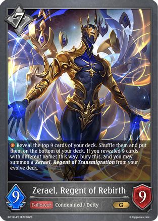 Zerael, Regent of Rebirth - P31EN (Foil) (BP19-P31EN) - BP19 Eightfold Retribution