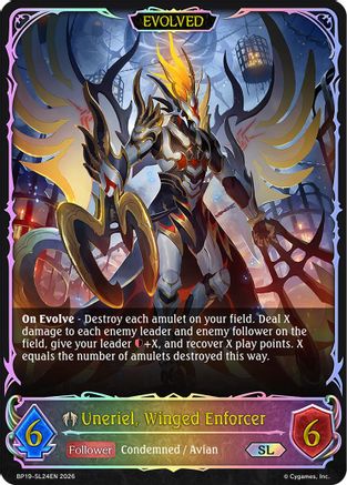 Uneriel, Winged Enforcer (Evolved) (SL) - SL24EN (Foil) (BP19-SL24EN) - BP19 Eightfold Retribution