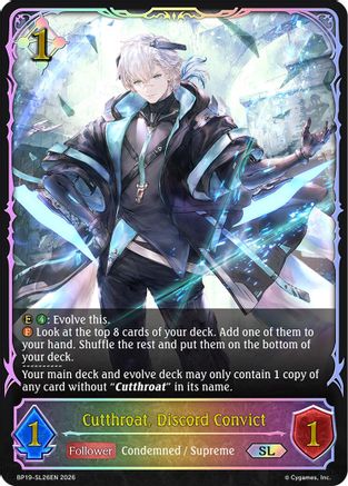Cutthroat, Discord Convict (SL) - SL26EN (Foil) (BP19-SL26EN) - BP19 Eightfold Retribution