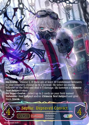 Sephie, Depraved Convict (Evolved) (U) - U03EN (Foil) (BP19-U03EN) - BP19 Eightfold Retribution