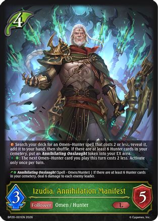 Izudia, Annihilation Manifest (BP20-001EN) - BP20 Omens and Heirs