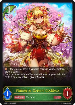 Plumeria, Serene Goddess (BP20-004EN) - BP20 Omens and Heirs