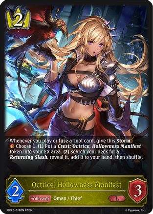 Octrice, Hollowness Manifest (BP20-019EN) - BP20 Omens and Heirs