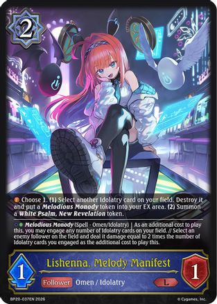 Lishenna, Melody Manifest (BP20-037EN) - BP20 Omens and Heirs
