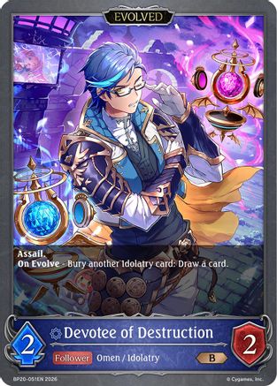 Devotee of Destruction (Evolved) (BP20-051EN) - BP20 Omens and Heirs