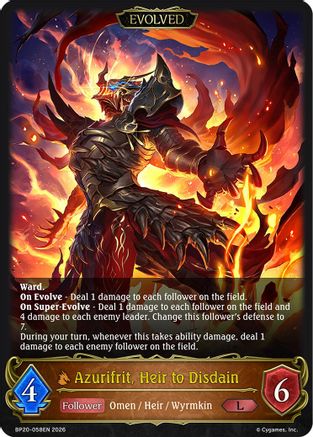 Azurifrit, Heir to Disdain (Evolved) (BP20-058EN) - BP20 Omens and Heirs