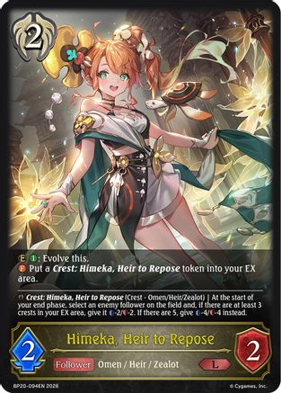 Himeka, Heir to Repose (BP20-094EN) - BP20 Omens and Heirs