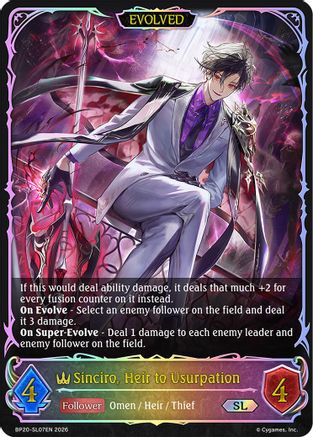 Sinciro, Heir to Usurpation (Evolved) (SL) (BP20-SL07EN) - BP20 Omens and Heirs