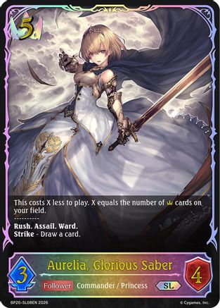 Aurelia, Glorious Saber (SL) (BP20-SL08EN) - BP20 Omens and Heirs