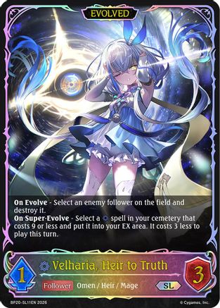 Velharia, Heir to Truth (Evolved) (SL) (BP20-SL11EN) - BP20 Omens and Heirs