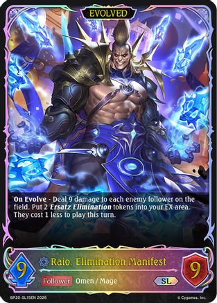 Raio, Elimination Manifest (Evolved) (SL) (BP20-SL15EN) - BP20 Omens and Heirs