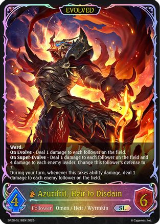Azurifrit, Heir to Disdain (Evolved) (SL) (BP20-SL18EN) - BP20 Omens and Heirs