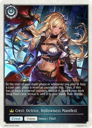 Crest: Octrice, Hollowness Manifest - P61EN (Foil) (BP20-P61EN) - BP20 Omens and Heirs