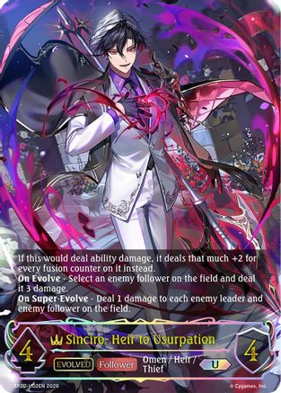 Sinciro, Heir to Usurpation (Evolved) (U) (BP20-U02EN) - BP20 Omens and Heirs