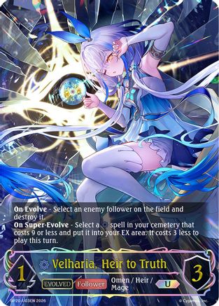 Velharia, Heir to Truth (Evolved) (U) (BP20-U03EN) - BP20 Omens and Heirs