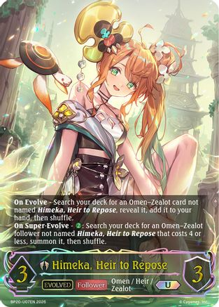 Himeka, Heir to Repose (Evolved) (U) (BP20-U07EN) - BP20 Omens and Heirs