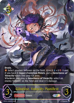 Gilnelise, Voracity Manifest (U) (BP20-U08EN) - BP20 Omens and Heirs