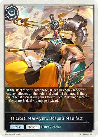 Crest: Marwynn, Despair Manifest (BP20-T07EN) - BP20 Omens and Heirs