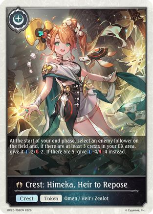 Crest: Himeka, Heir to Repose (BP20-T08EN) - BP20 Omens and Heirs