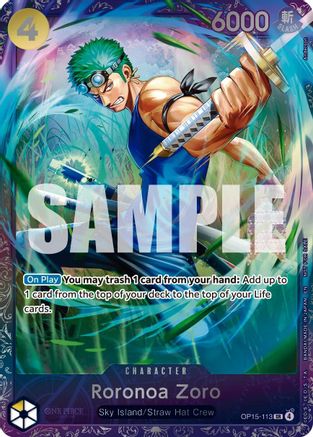 Roronoa Zoro (Treasure Cup August 2026) (OP15-113) - [One Piece Promotion Cards] Foil